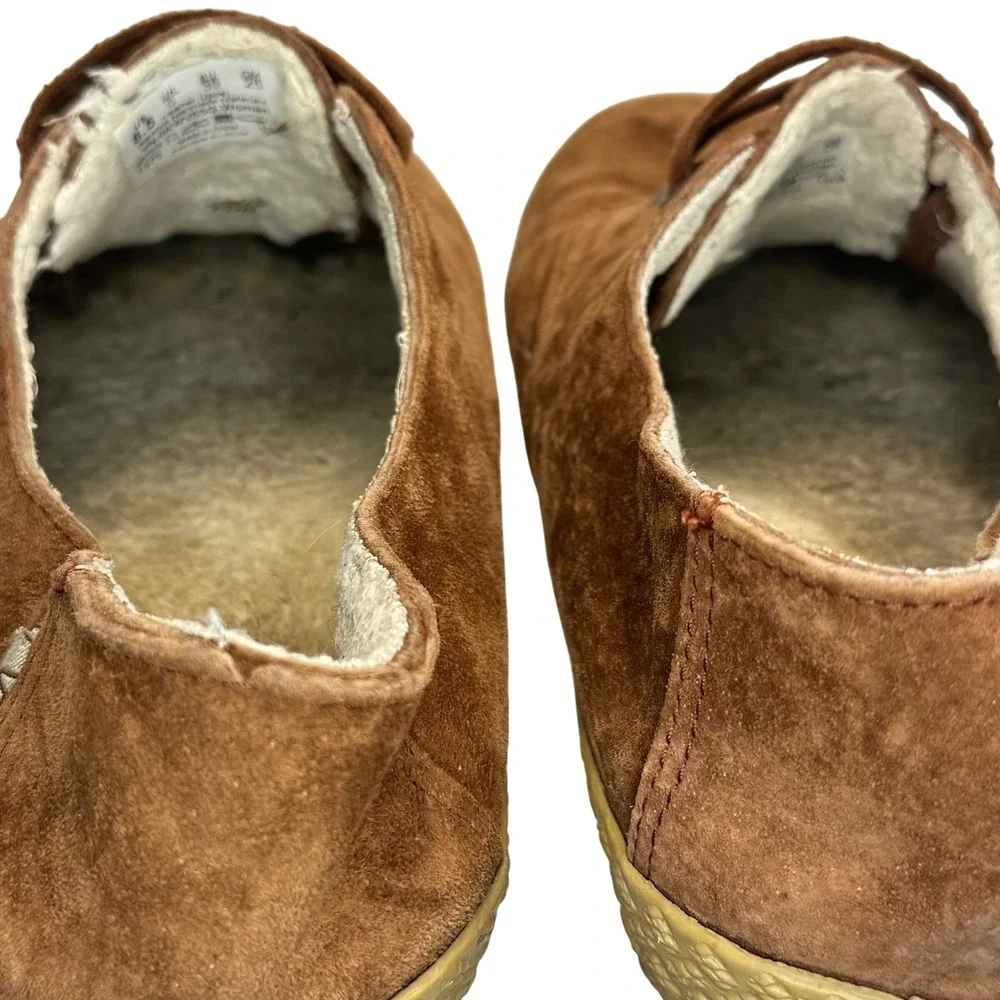 Vans Women's 8.5 Suede Fleece Lined Sneakers‎ Brown Cozy Retro Low Top Shoes